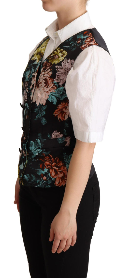 Chaleco Jacquard Floral Negro Dolce & Gabbana