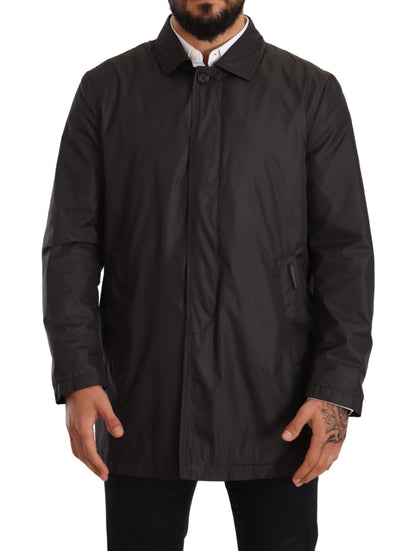 Gabardina de poliéster negra para hombre Dolce & Gabbana