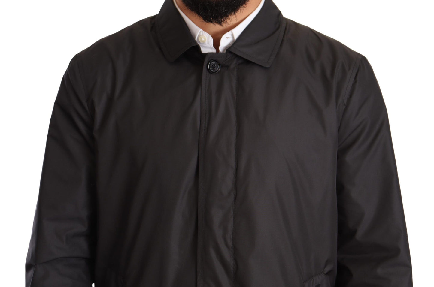 Gabardina de poliéster negra para hombre Dolce & Gabbana