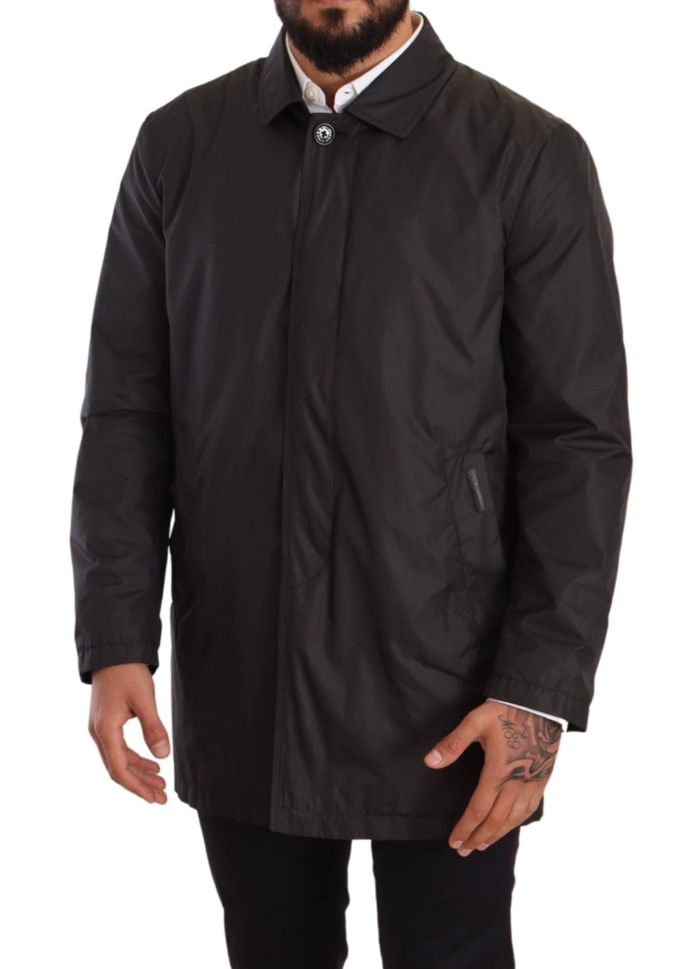 Gabardina de poliéster negra para hombre Dolce & Gabbana