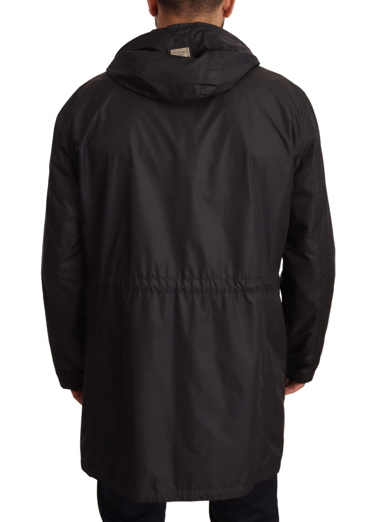 Gabardina con capucha negra para hombre Dolce & Gabbana