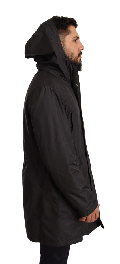 Gabardina con capucha negra para hombre Dolce & Gabbana