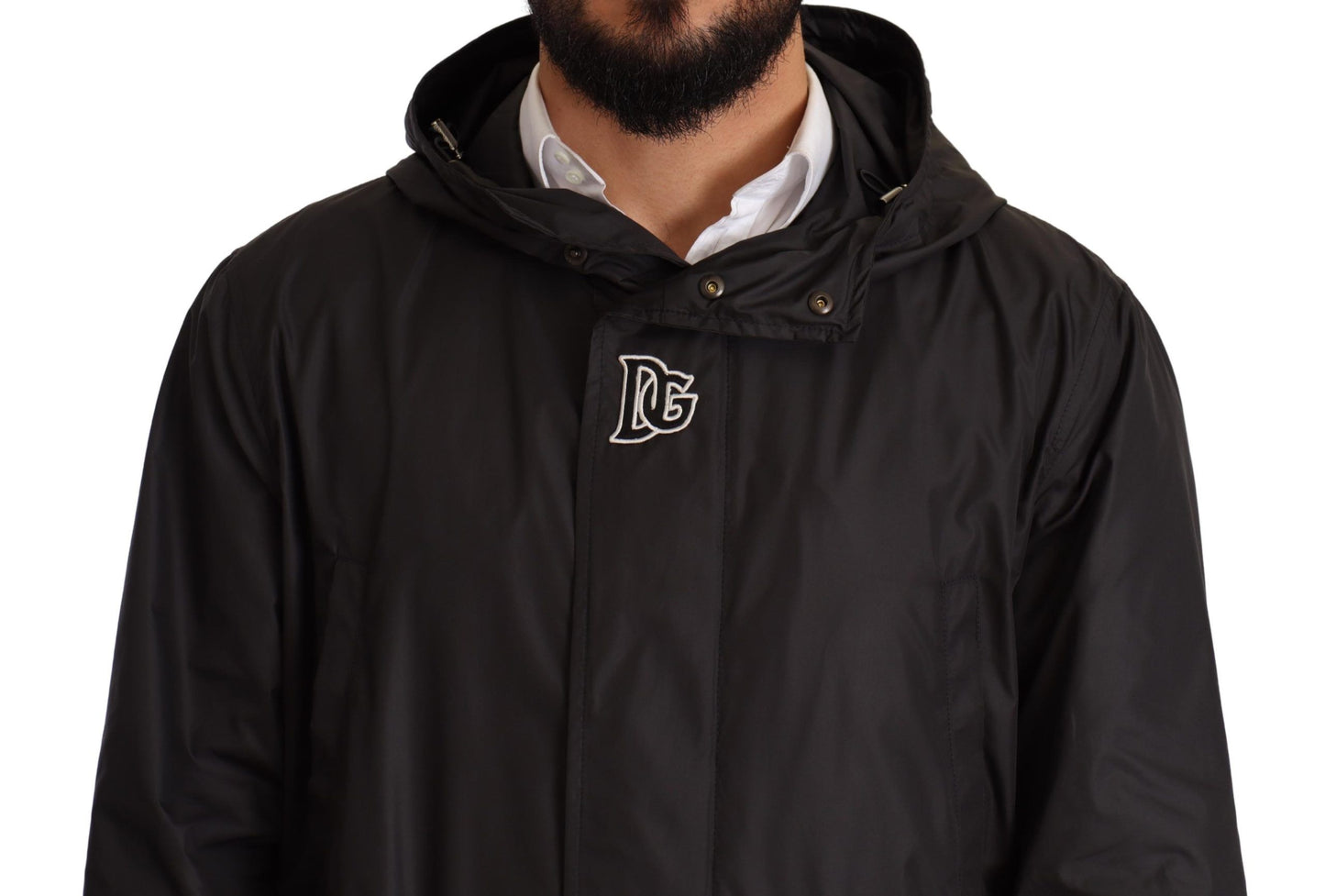 Gabardina con capucha negra para hombre Dolce & Gabbana