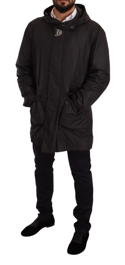 Gabardina con capucha negra para hombre Dolce & Gabbana