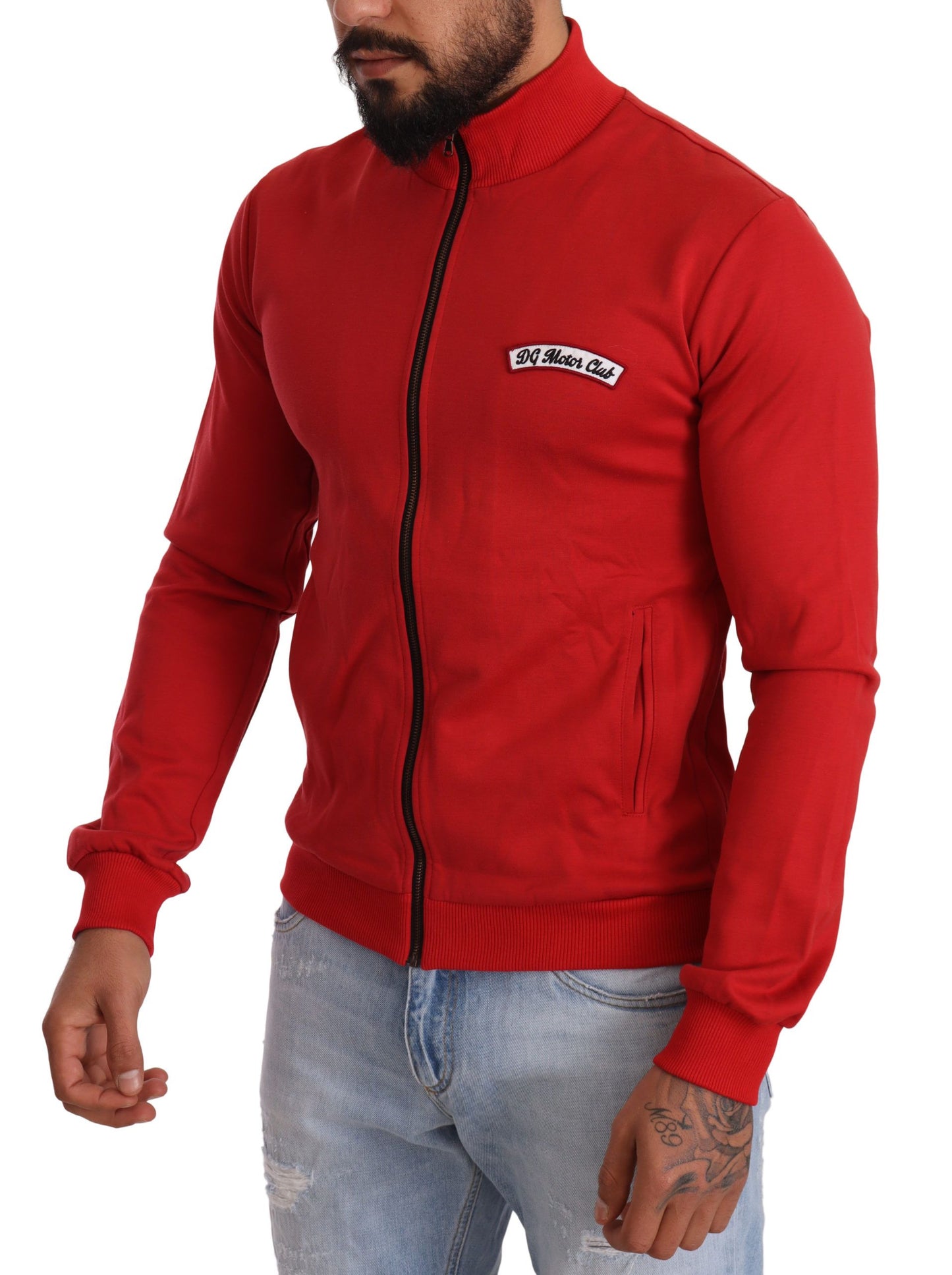 Suéter elástico con cremallera DG Motor Club rojo de Dolce & Gabbana