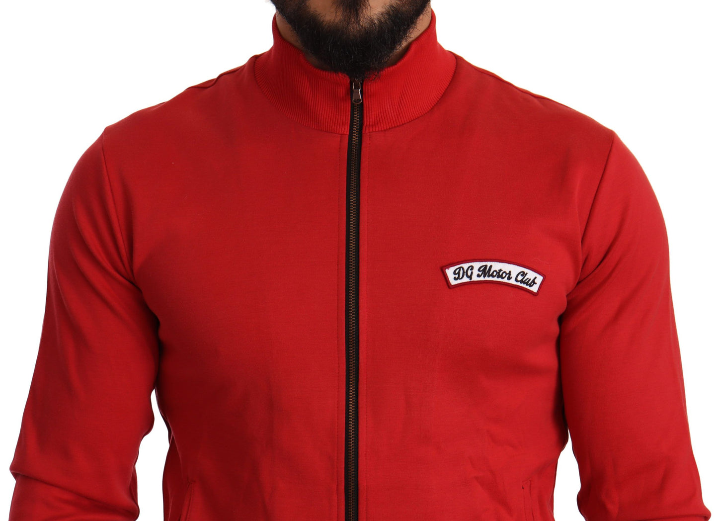 Suéter elástico con cremallera DG Motor Club rojo de Dolce & Gabbana