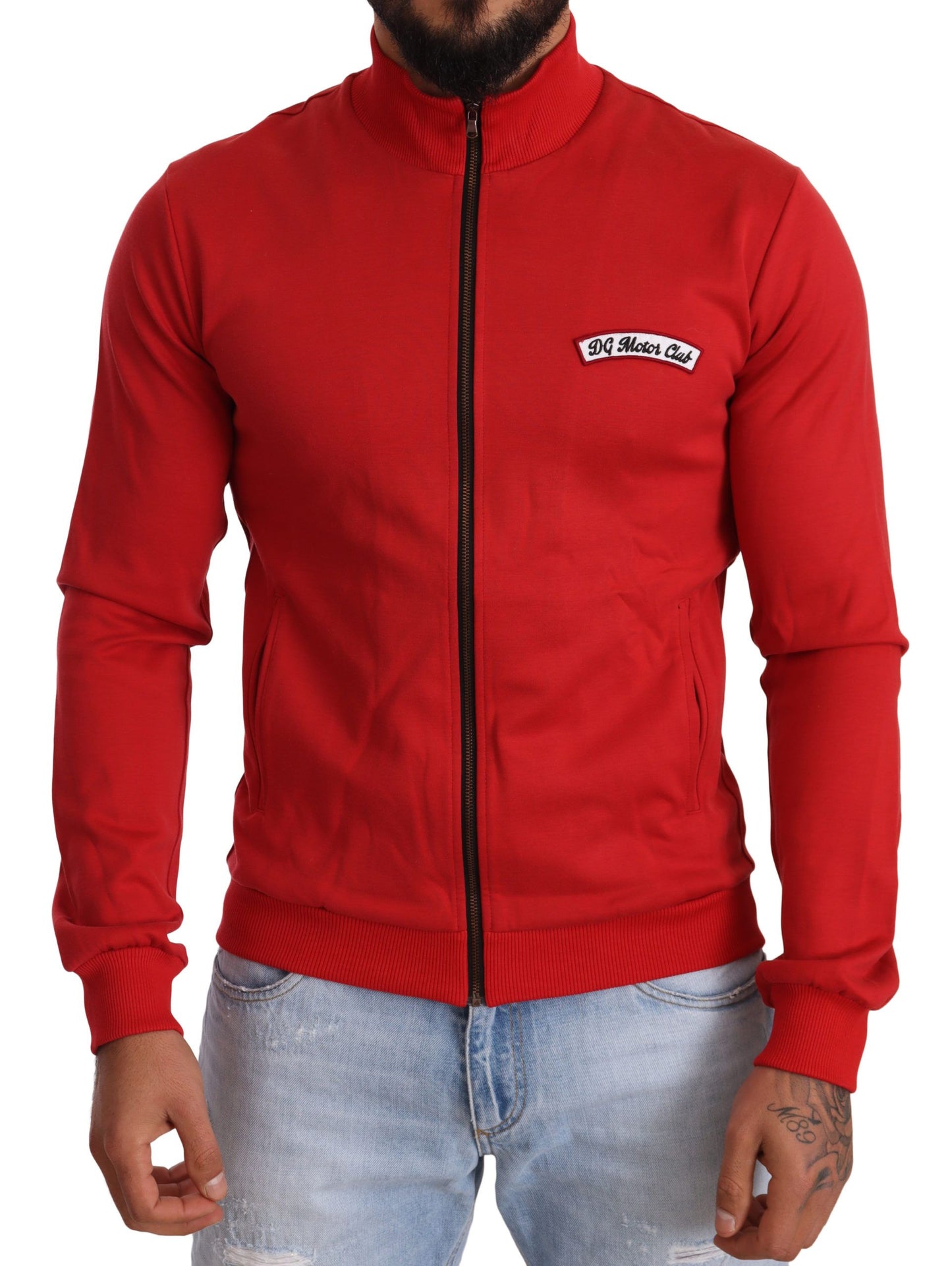 Suéter elástico con cremallera DG Motor Club rojo de Dolce & Gabbana