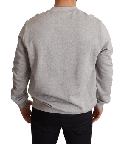 Sudadera de algodón Dolce & Gabbana gris con estampado de corona y rey