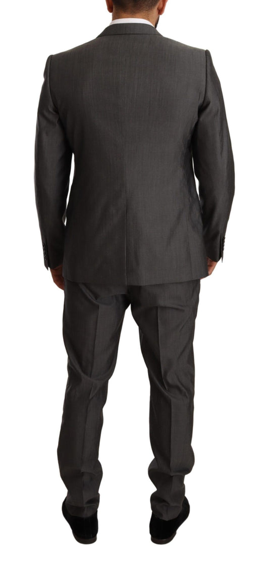 Traje Dolce & Gabbana gris metálico MARTINI de corte ajustado
