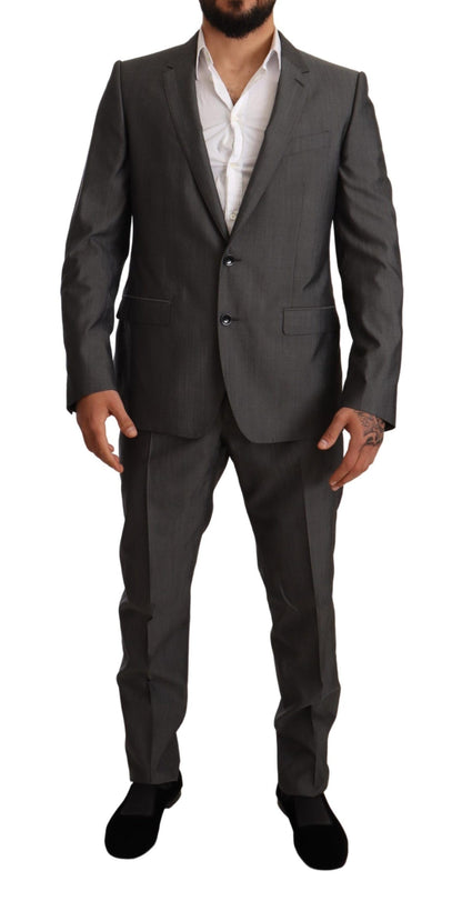 Traje Dolce & Gabbana gris metálico MARTINI de corte ajustado