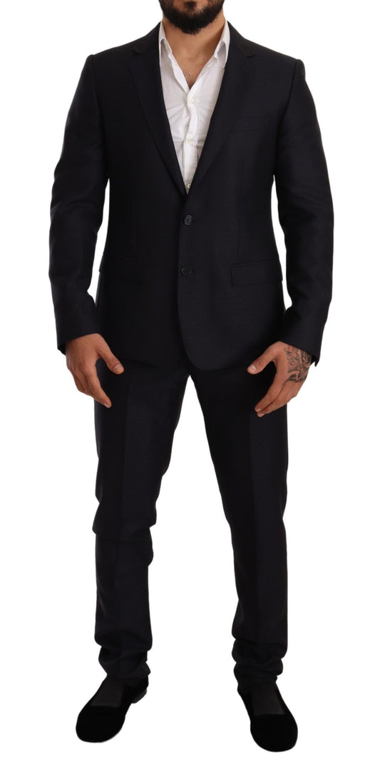 Traje de 2 Piezas MARTINI SLIM FIT con Diseño Azul de Dolce & Gabbana