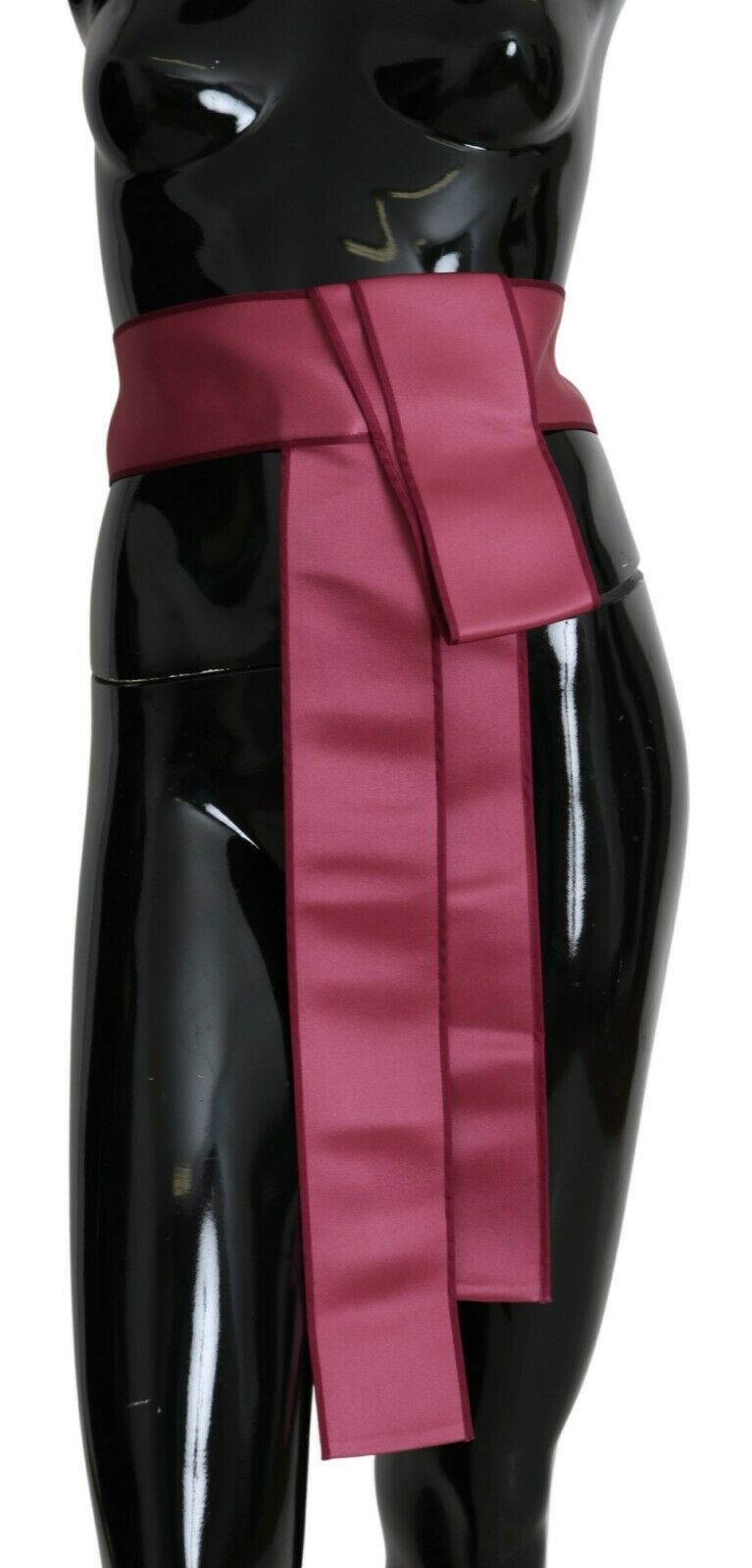 Dolce & Gabbana Cinturón ancho de seda 100% rosa con 3 botones