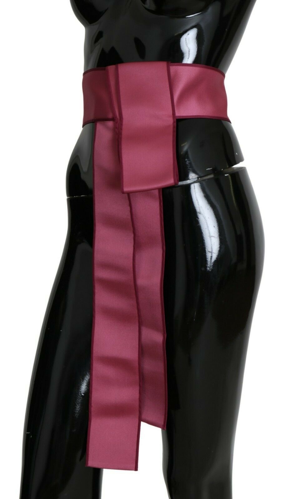 Dolce & Gabbana Cinturón ancho de seda 100% rosa con 3 botones