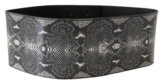 Cinturón ancho de piel de serpiente negro Ermanno Scervino