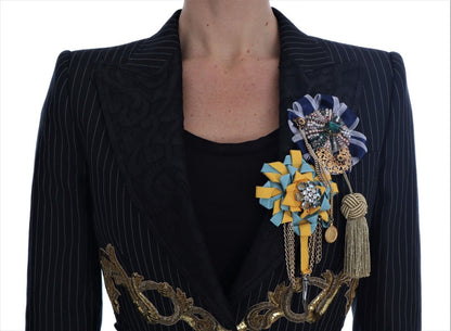 Chaqueta Blazer de Cuento de Hadas de Cristal Negro de Dolce & Gabbana