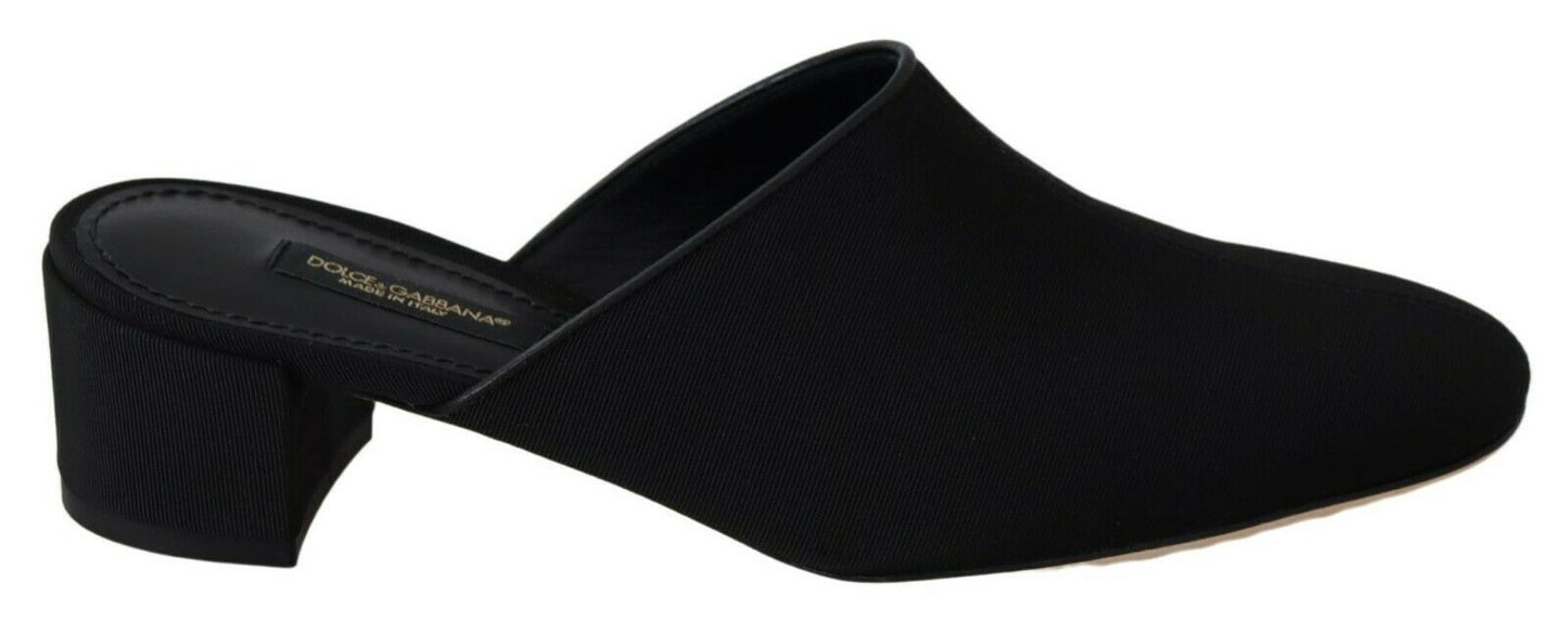 Chanclas de grogrén negras Dolce & Gabbana para mujer