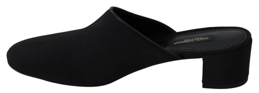 Chanclas de grogrén negras Dolce & Gabbana para mujer