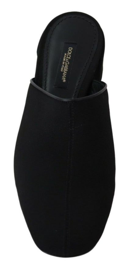 Chanclas de grogrén negras Dolce & Gabbana para mujer