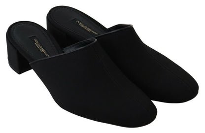 Chanclas de grogrén negras Dolce & Gabbana para mujer
