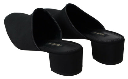 Chanclas de grogrén negras Dolce & Gabbana para mujer