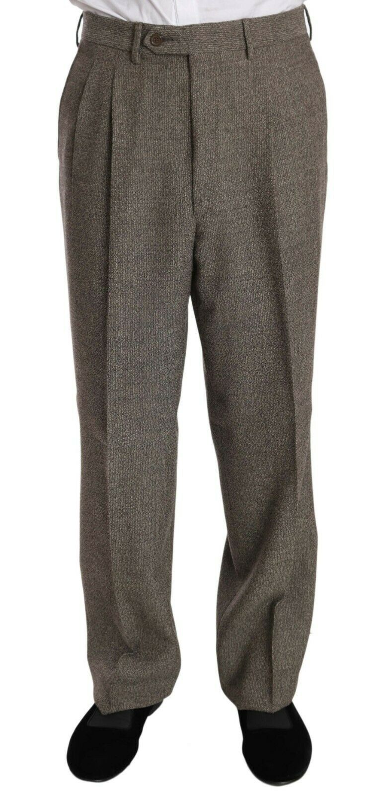 Traje de una hilera de botones Fendi de lana marrón de corte regular