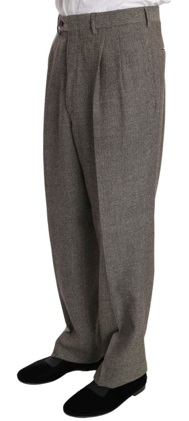 Traje de una hilera de botones Fendi de lana marrón de corte regular