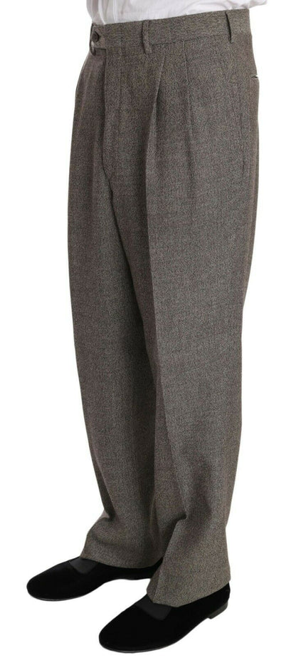 Traje de una hilera de botones Fendi de lana marrón de corte regular