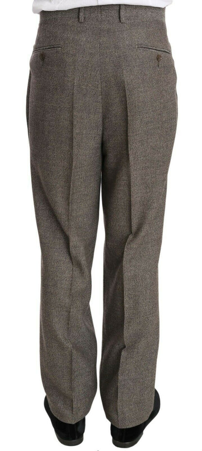 Traje de una hilera de botones Fendi de lana marrón de corte regular