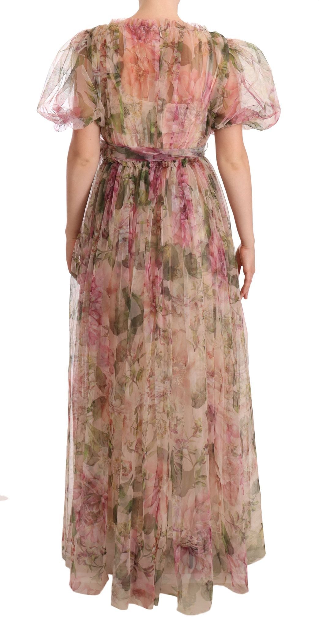 Vestido largo maxi con estampado floral multicolor de Dolce & Gabbana