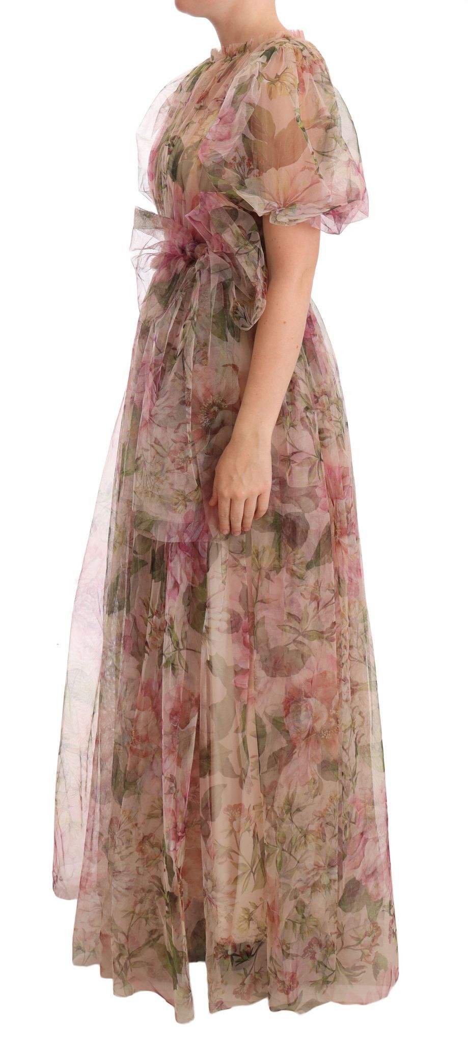 Vestido largo maxi con estampado floral multicolor de Dolce & Gabbana