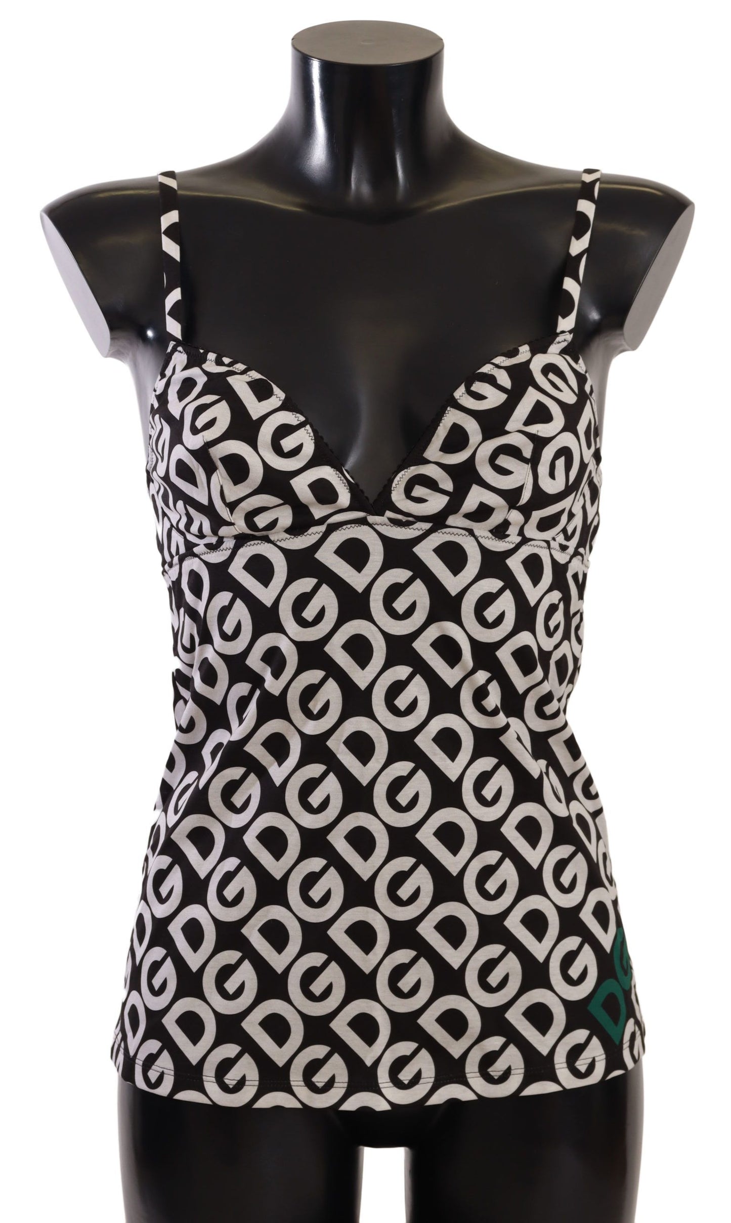 Dolce & Gabbana Camisola con Estampado de Logotipo en Blanco y Negro Ropa Interior