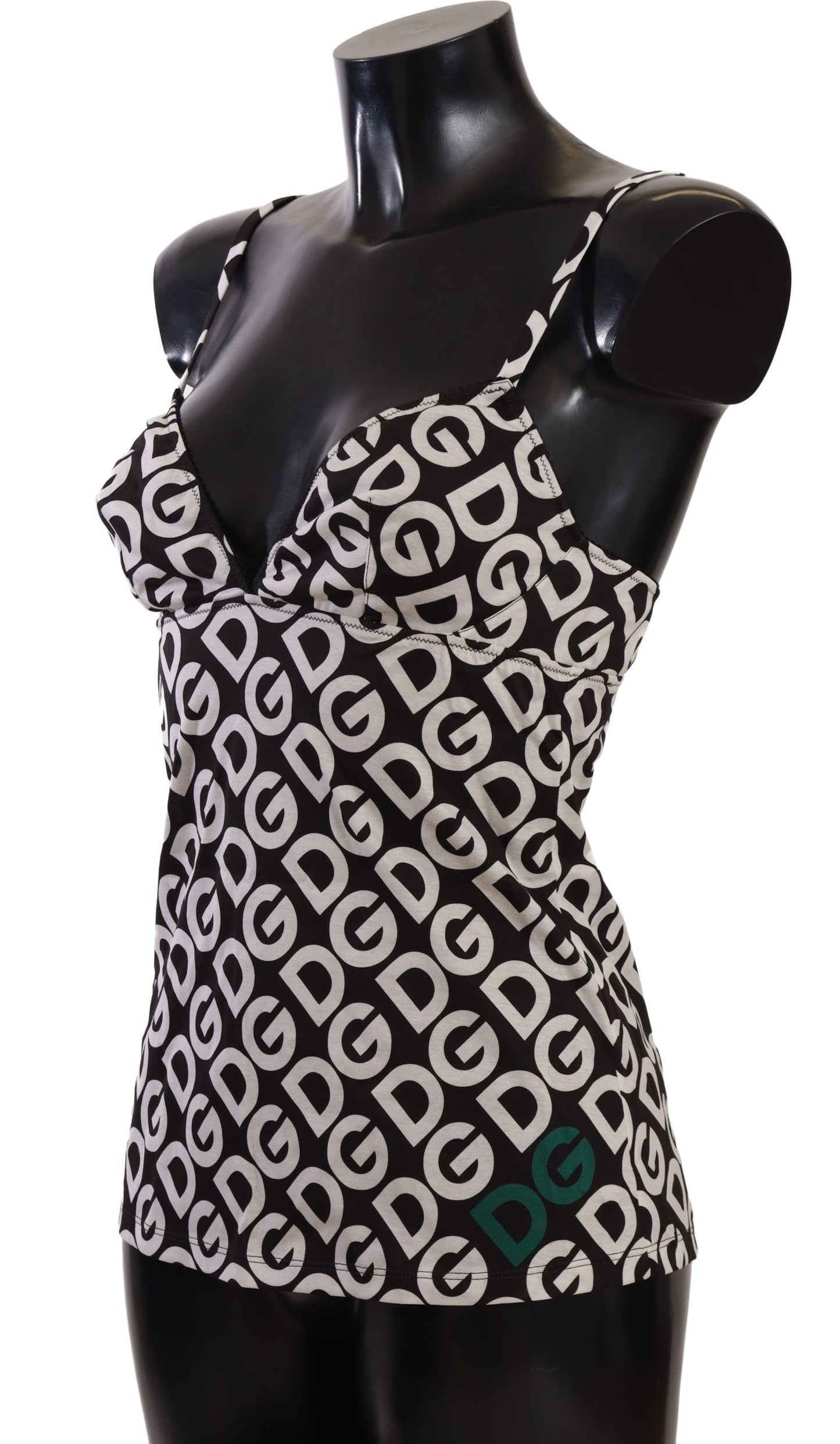Dolce & Gabbana Camisola con Estampado de Logotipo en Blanco y Negro Ropa Interior