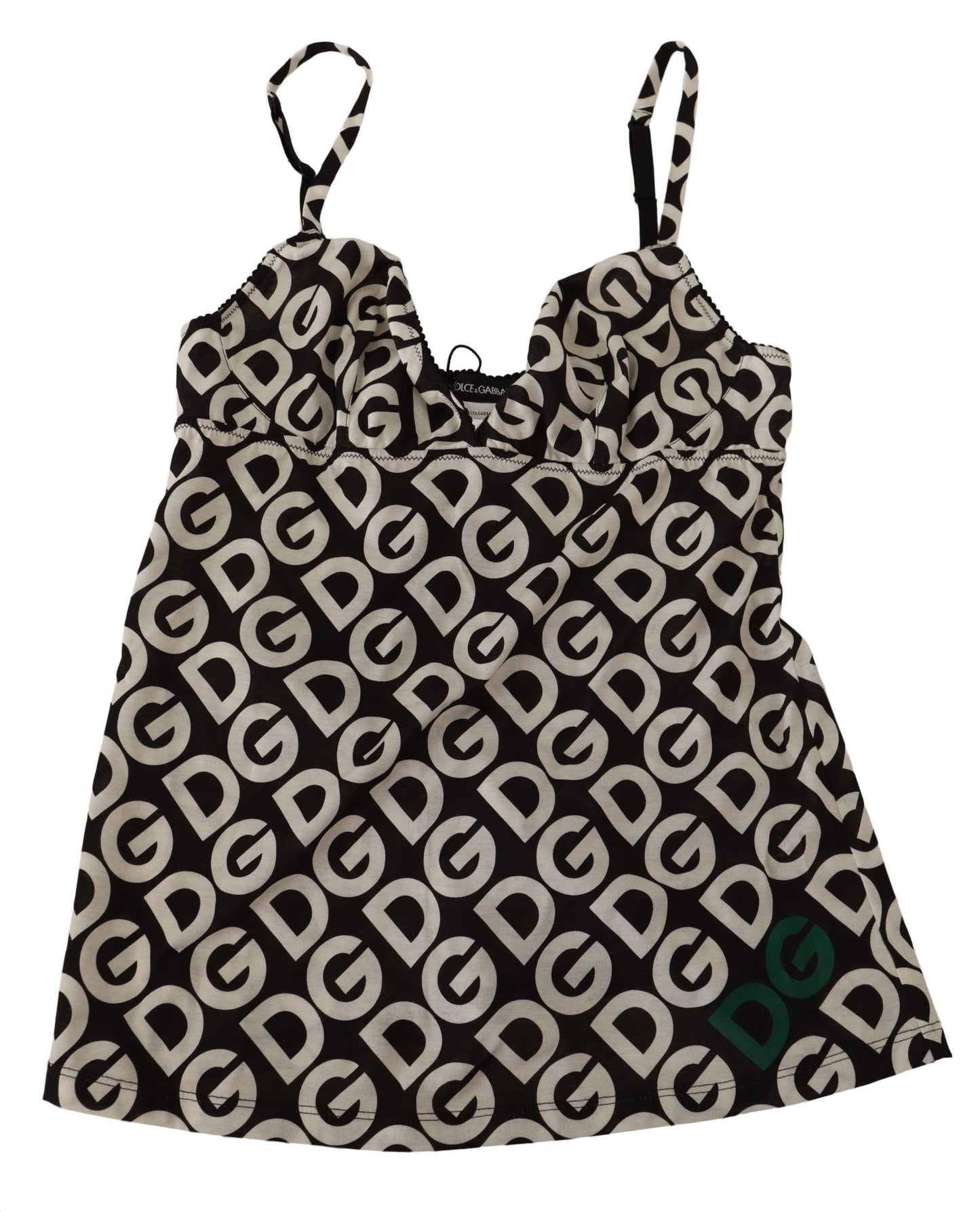Dolce & Gabbana Camisola con Estampado de Logotipo en Blanco y Negro Ropa Interior