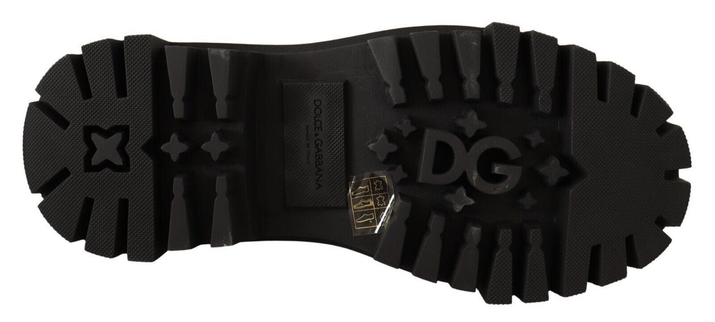 Botas de combate Dolce & Gabbana de cuero negro con tachuelas