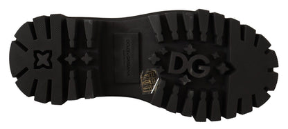 Botas de combate Dolce & Gabbana de cuero negro con tachuelas