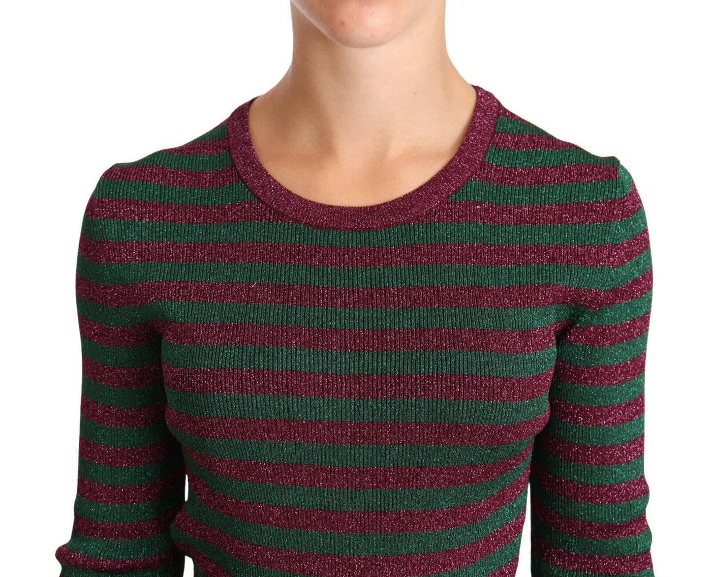 Jersey de punto Dolce & Gabbana de rayas multicolor con cuello redondo