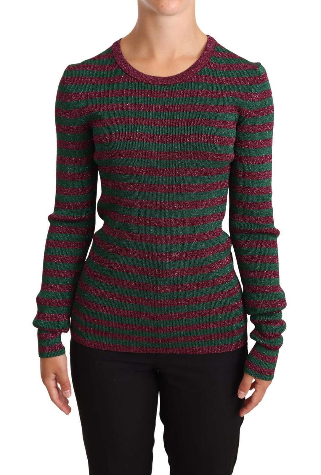 Jersey de punto Dolce & Gabbana de rayas multicolor con cuello redondo