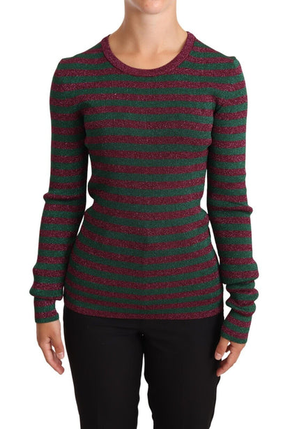 Jersey de punto Dolce & Gabbana de rayas multicolor con cuello redondo