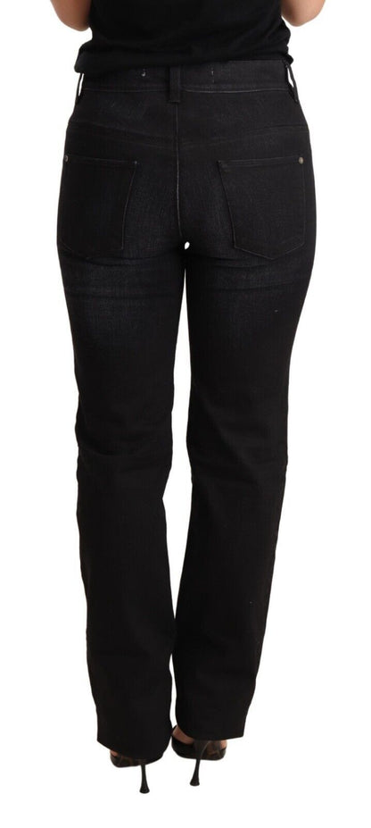 Vaquero recto Ermanno Scervino de denim de algodón lavado negro