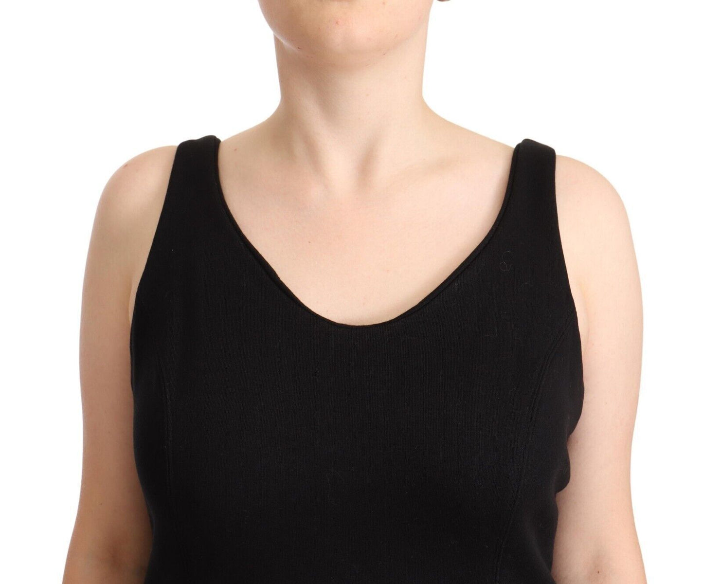 Top sin mangas informal de algodón negro Ermanno Scervino