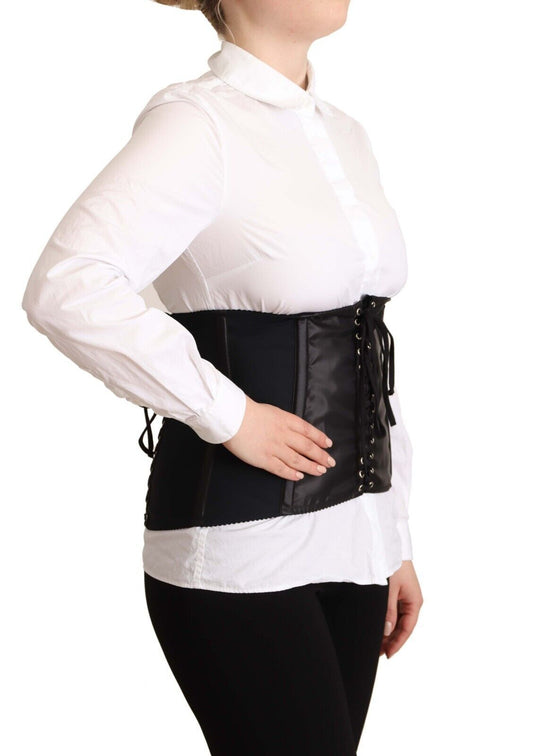 Cinturón corsé negro elástico Dolce & Gabbana con tira para la cintura