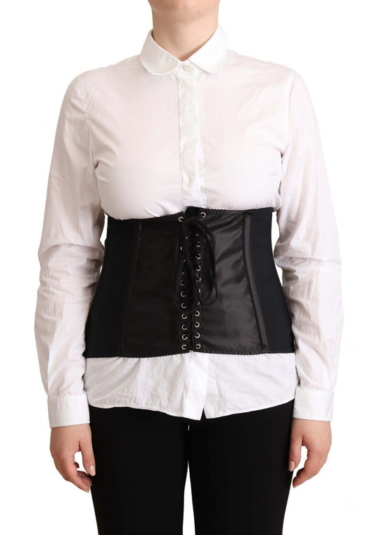 Cinturón corsé negro elástico Dolce & Gabbana con tira para la cintura