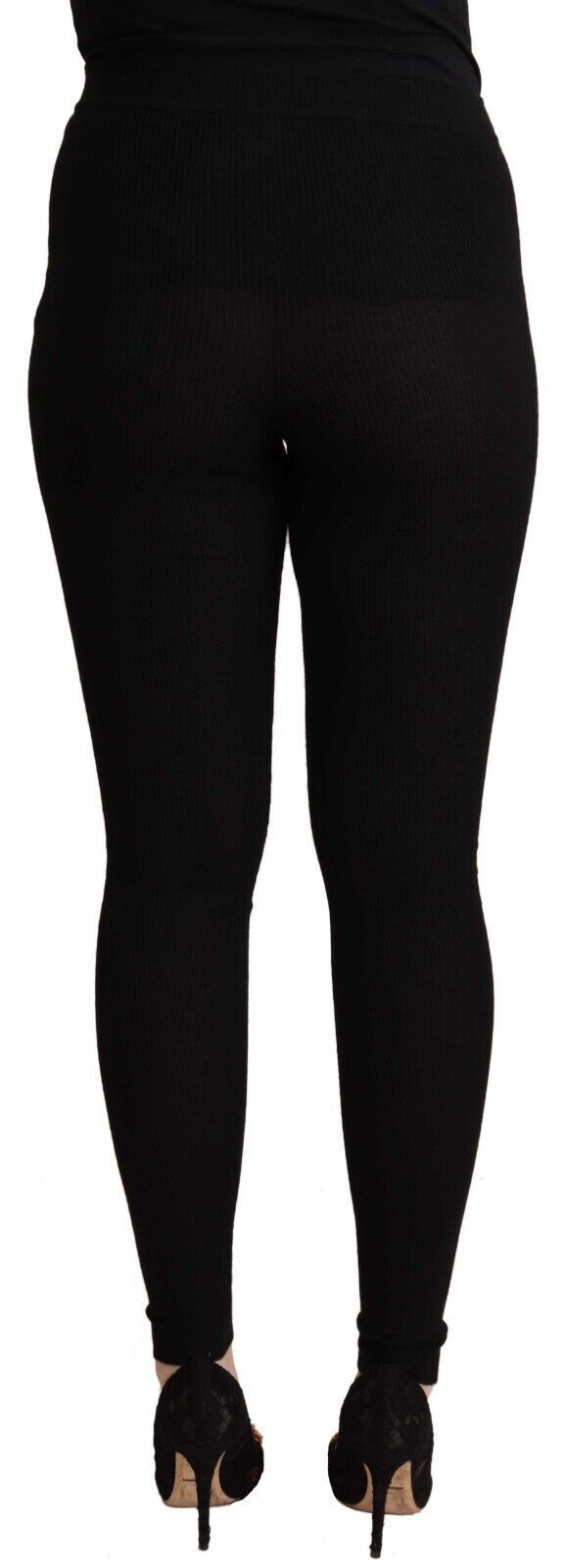 Pantalones Dolce & Gabbana de cachemir negro elástico con cintura elástica