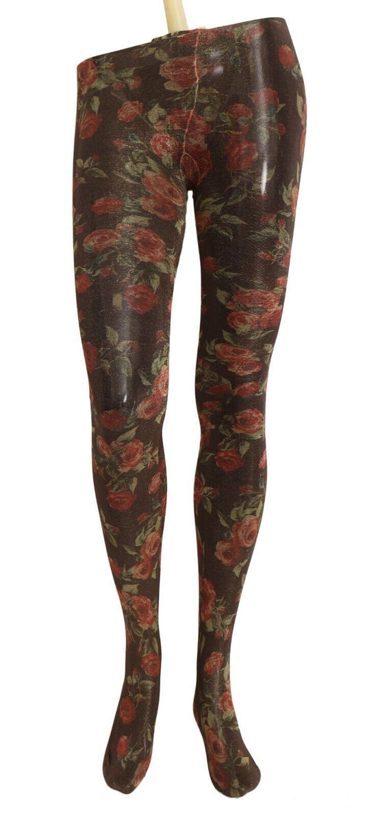 Medias de nailon Dolce & Gabbana con estampado floral negro