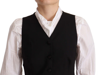 Chaleco sin mangas Dolce & Gabbana negro con botones y top de viscosa