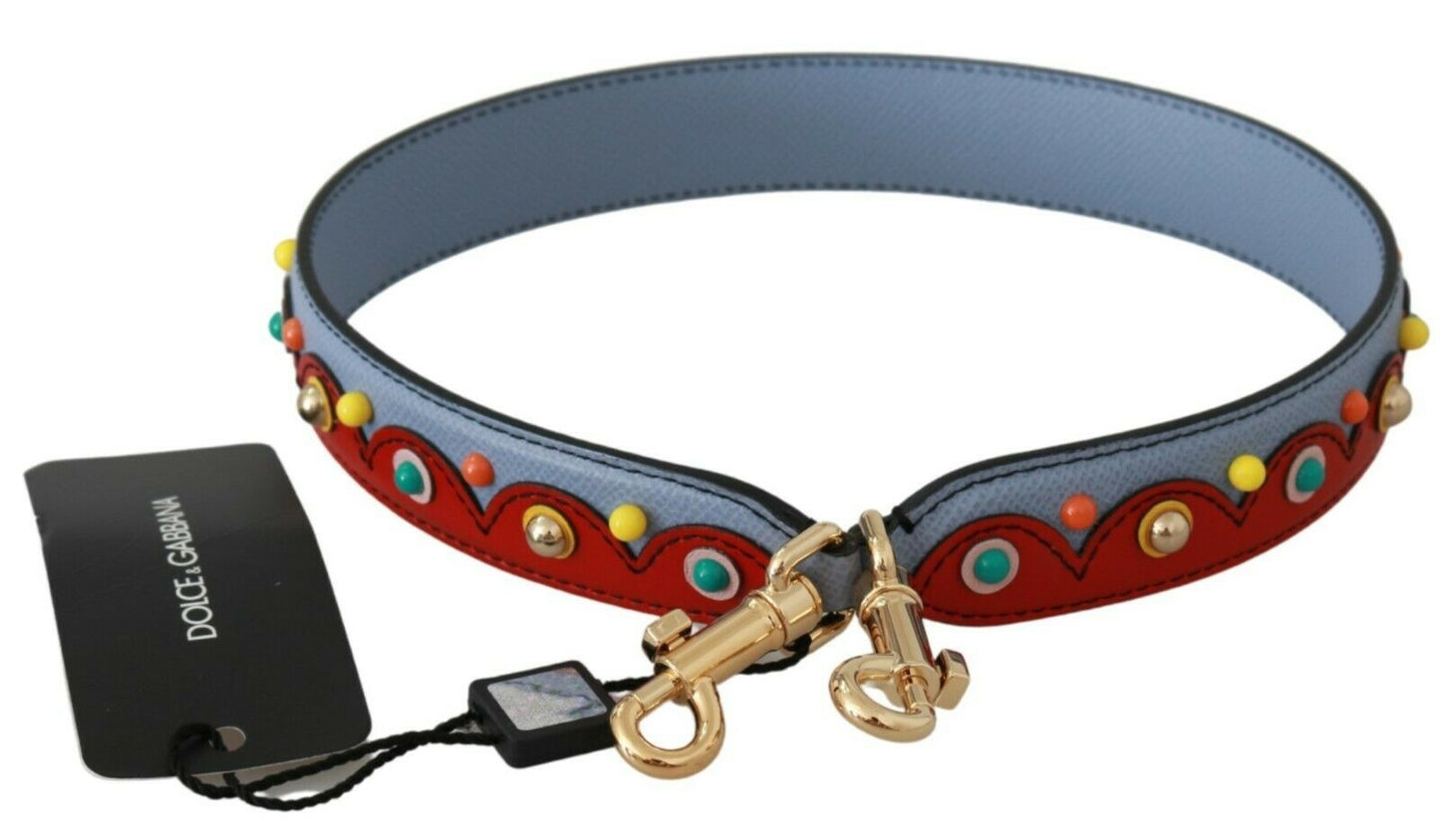 Dolce & Gabbana Bandolera azul y roja Accesorio de piel para bolso de mano azul