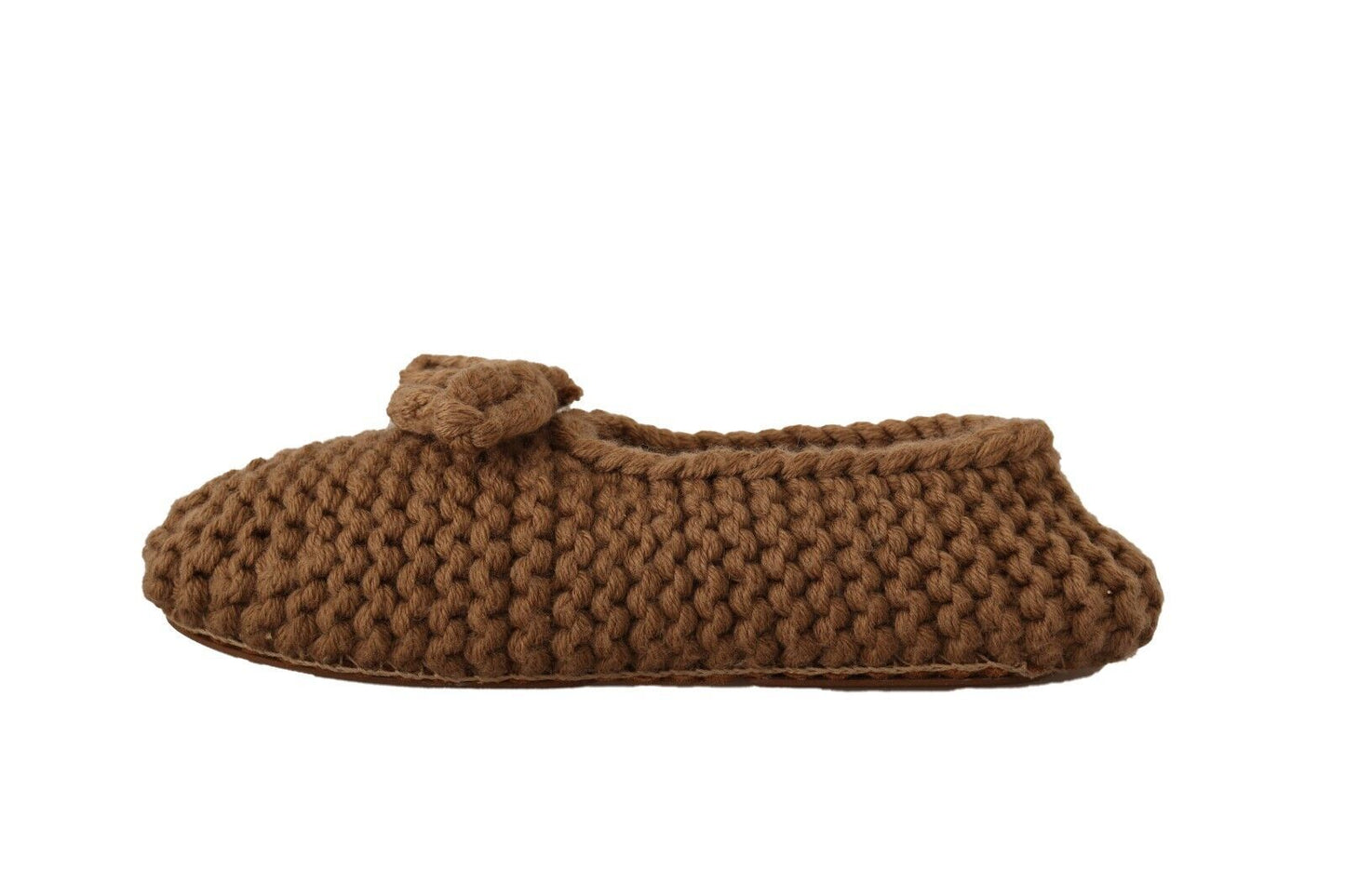 Zapatos Planos Bailarinas sin Cordones Dolce & Gabbana Marrones de Lana Tejida