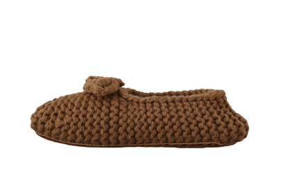 Zapatos Planos Bailarinas sin Cordones Dolce & Gabbana Marrones de Lana Tejida