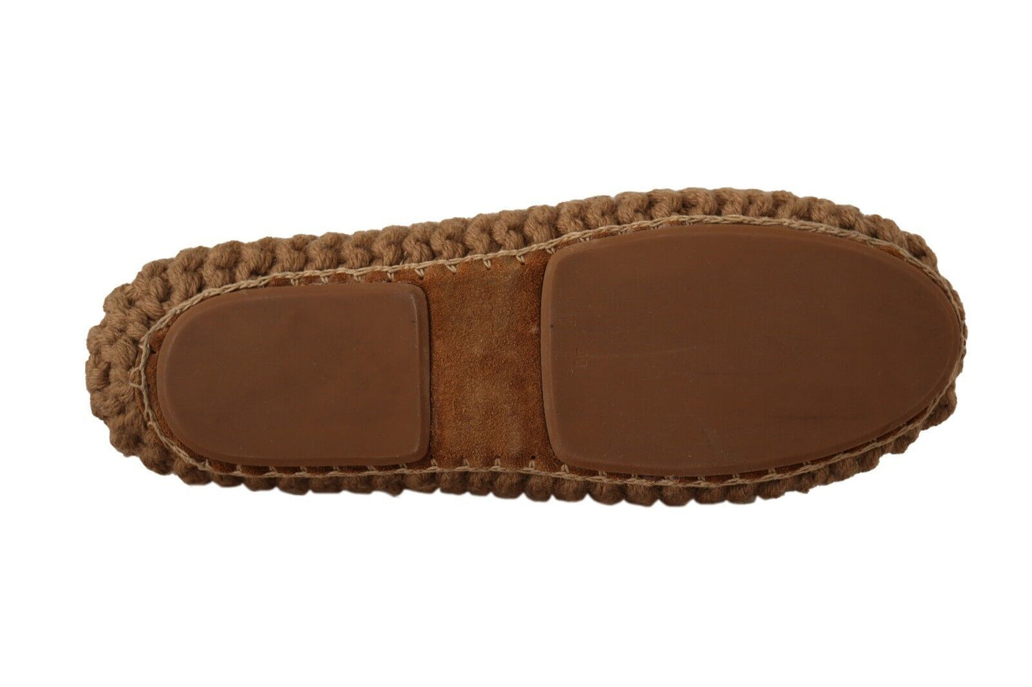 Zapatos Planos Bailarinas sin Cordones Dolce & Gabbana Marrones de Lana Tejida