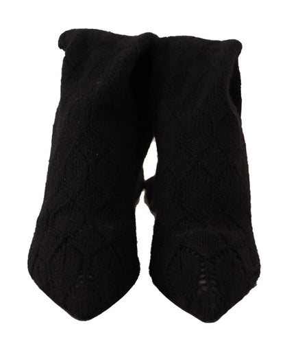 Zapatos botines Dolce & Gabbana negros elásticos hasta la rodilla